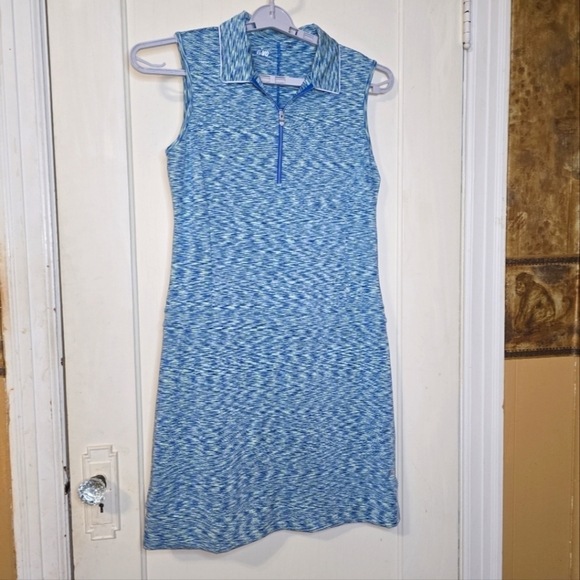 Nivo Sleeveless Zip Golf Dress blue green Pockets Size Medium - Picture 4 of 12